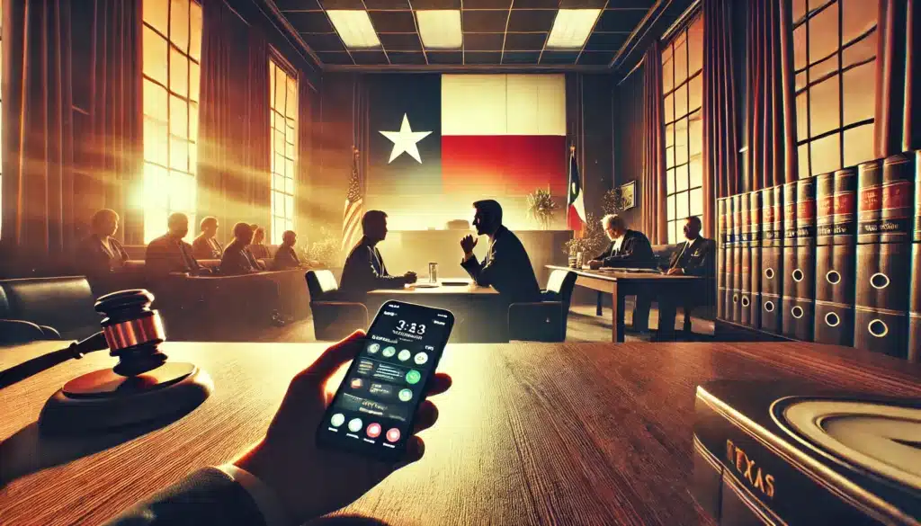 An illustration representing electronic privacy laws and Texas divorce.