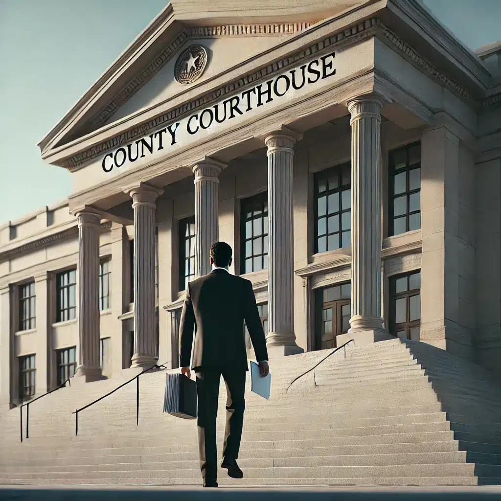 Where do you go and what do you do in order to file a petition for divorce in Texas?