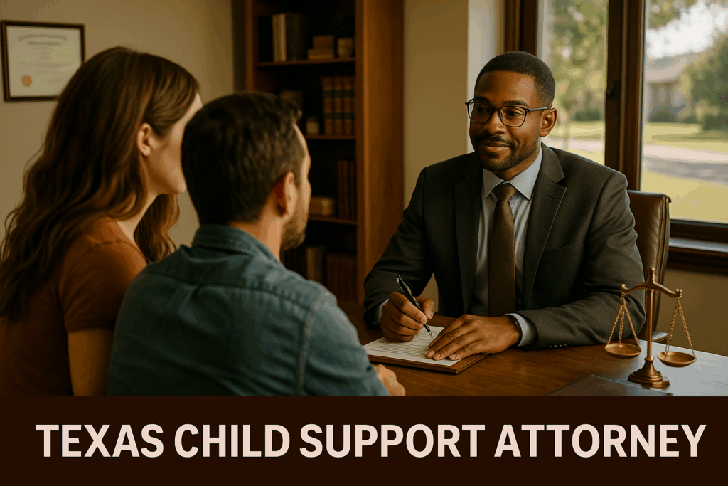 A Texas child support attorney providing assistance to clients navigating the child support process.