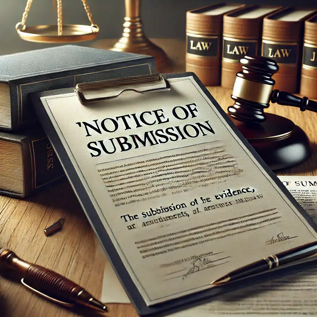 The Notice of Submission: A Key Element in the Legal Dance
