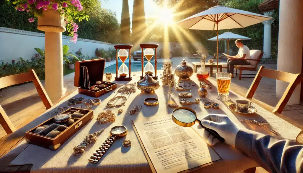 An illustration of the inventory and appraisal process of estate assets.