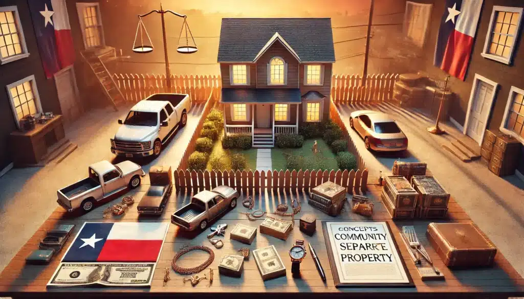 An illustration of property division