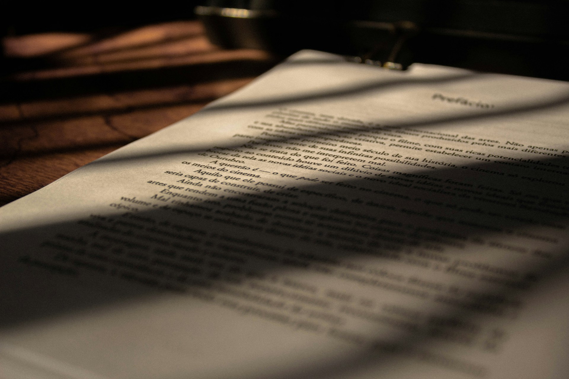 a document hidden in shadow