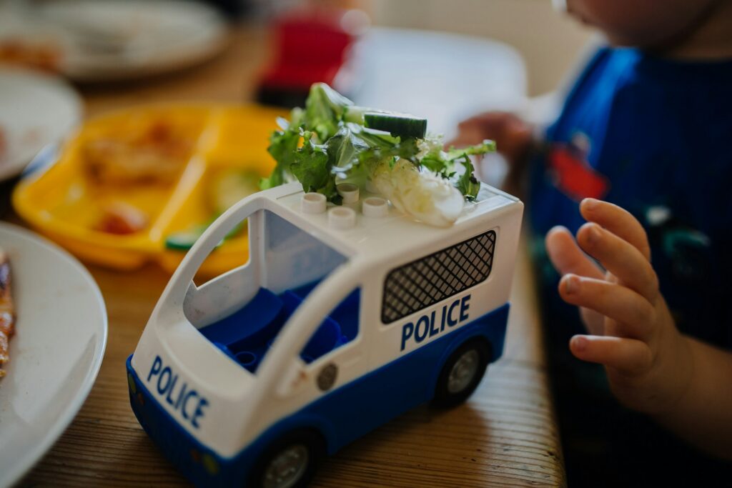 phil-hearing-0Or1SnHXs9U-unsplash child playing with a police toy car