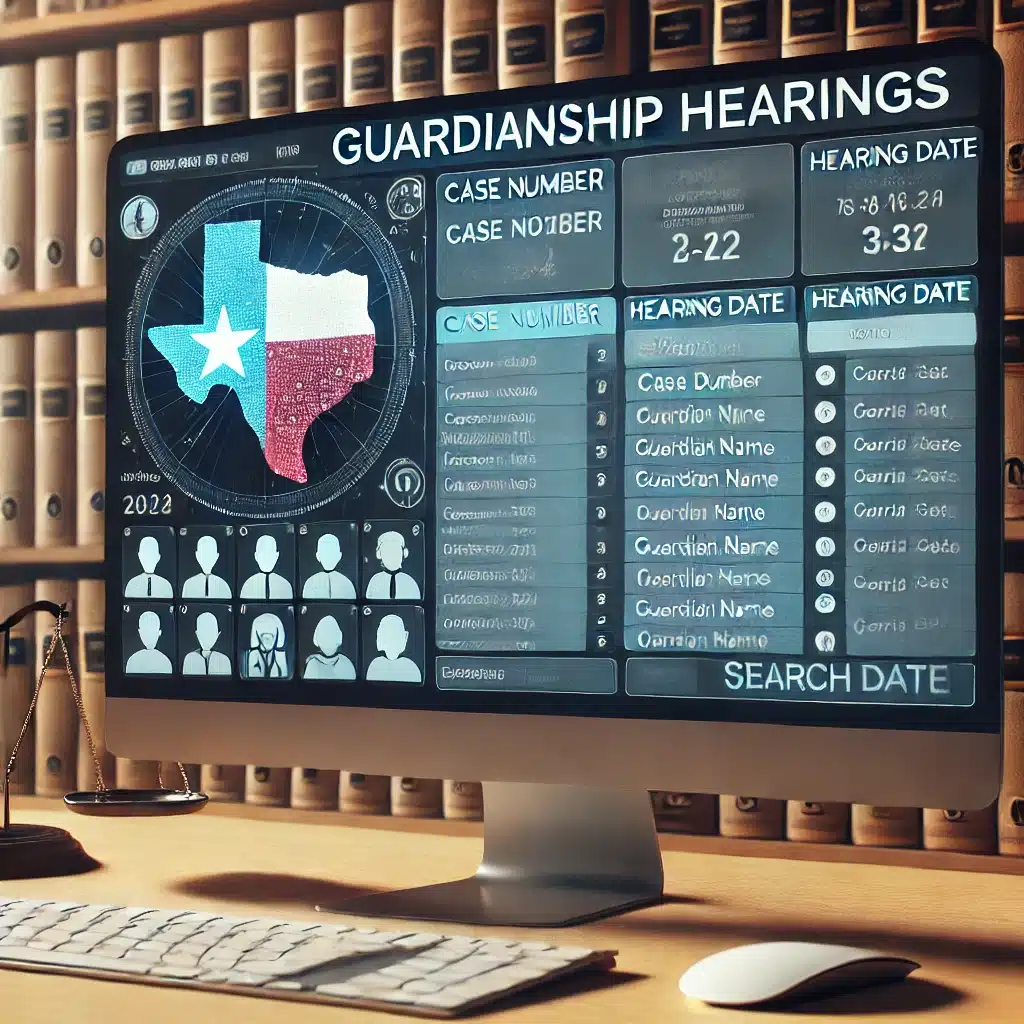 how can i find a guardianship hearing in texas