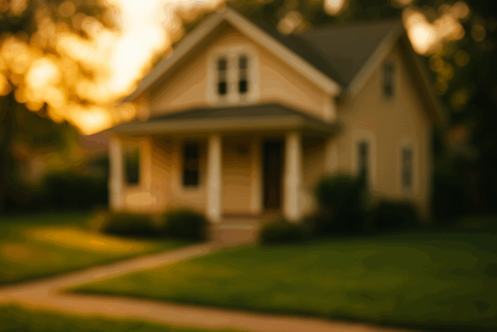 A blurred image of a house representing proof of residency for adoption.