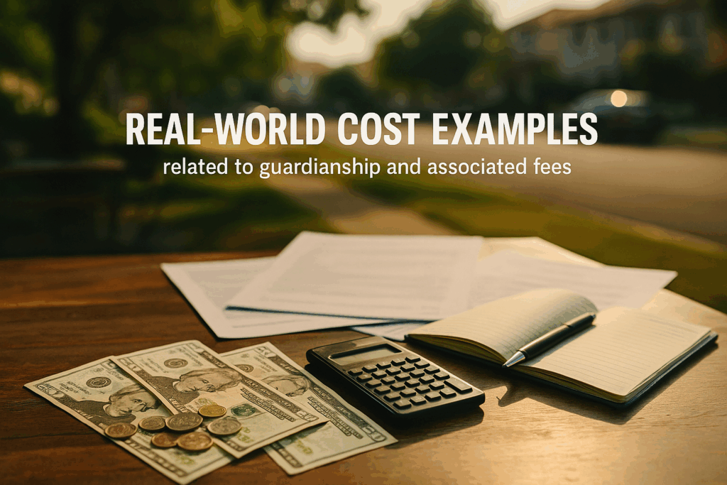 Real-world cost examples related to guardianship and associated fees.