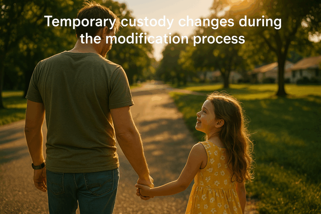 Temporary custody changes during the modification process.