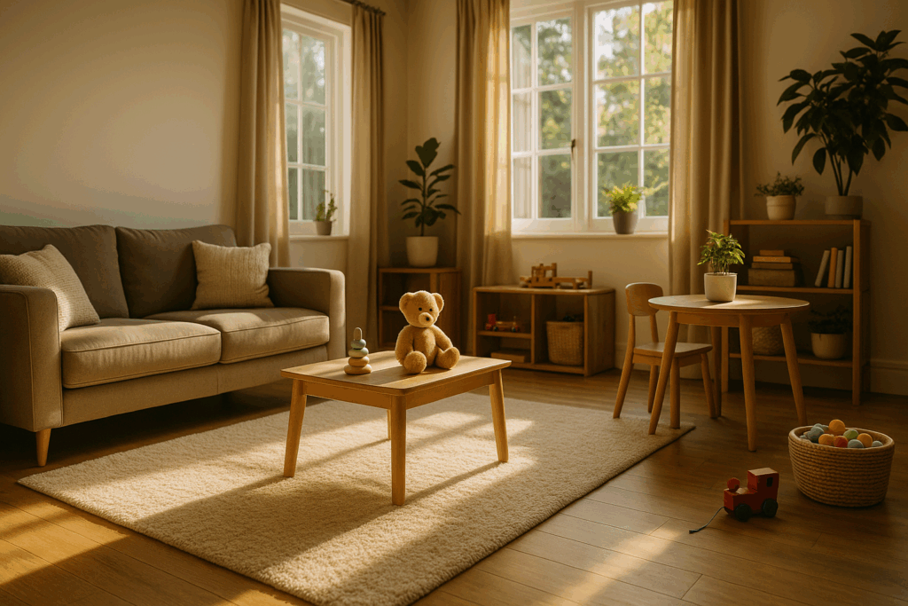 A clean and safe home environment for children.