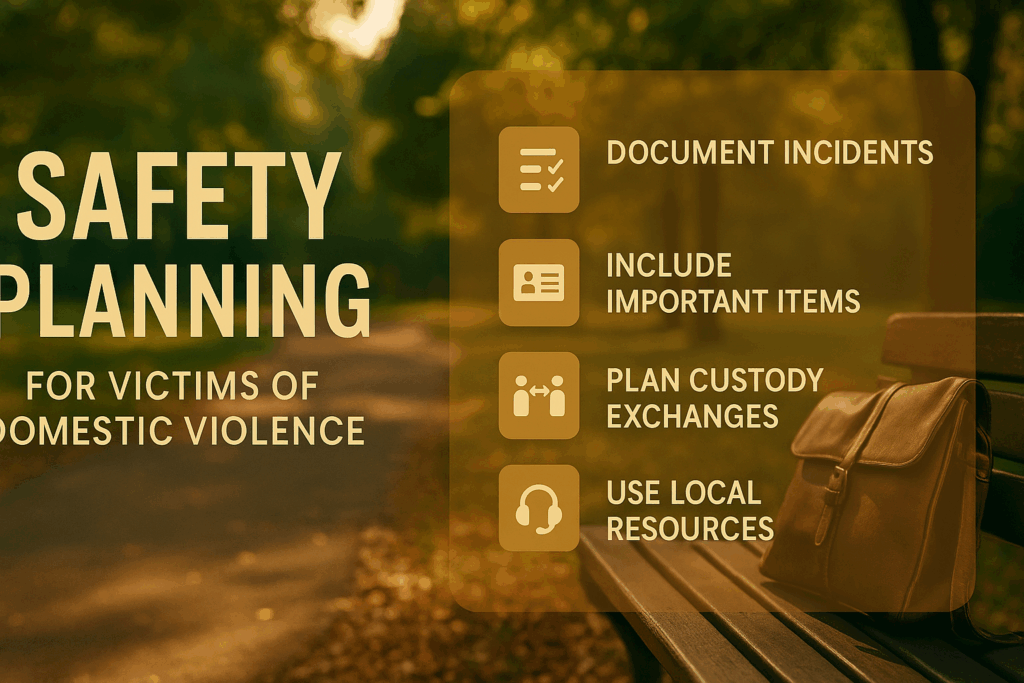 A visual guide for safety planning for victims of domestic violence.