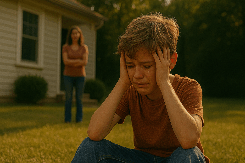 An illustration of the emotional toll on children due to domestic violence.