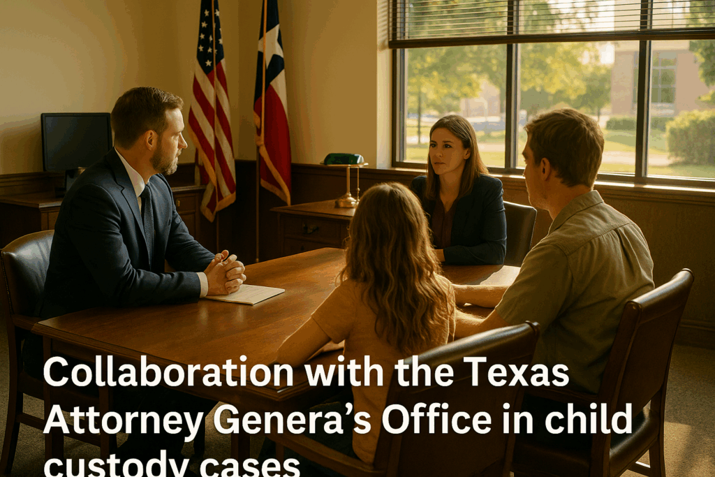 Collaboration with the Texas Attorney General’s Office in child custody cases.