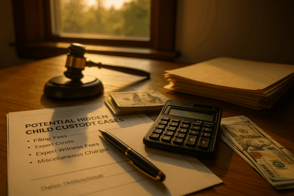 Potential hidden costs in child custody cases, including various fees and legal expenses.