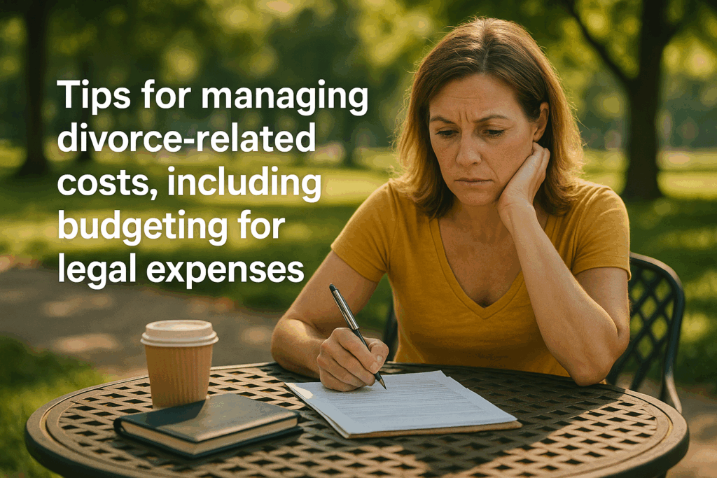 Tips for managing divorce-related costs, including budgeting for legal expenses.