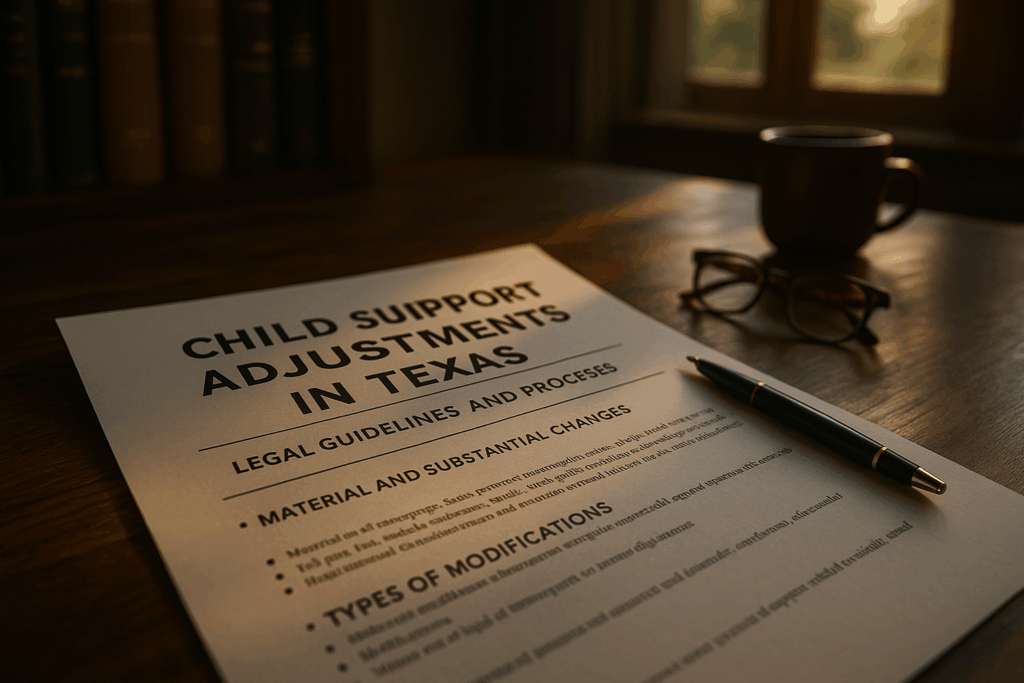 An overview of child support adjustments in Texas, highlighting legal guidelines and processes.