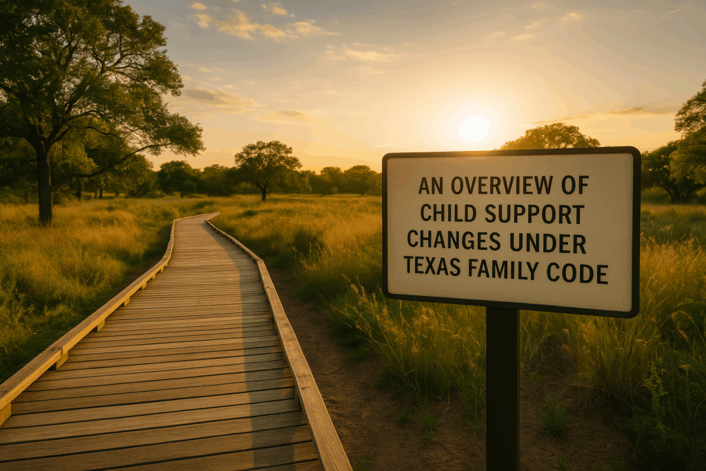An overview of child support changes under Texas Family Code.