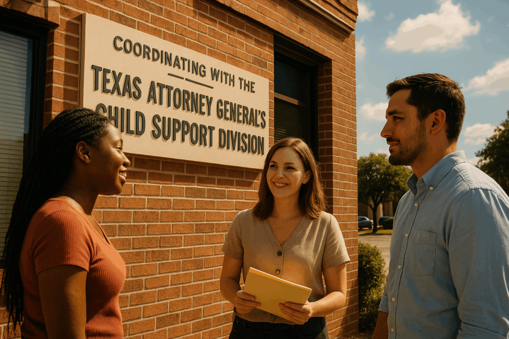 Coordinating with the Texas Attorney General’s Child Support Division.